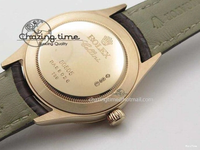 MiroTime 1219 Cellini 50505 RG Black Dial on Brown Leather Strap A2824 BP Maker Premium 4047